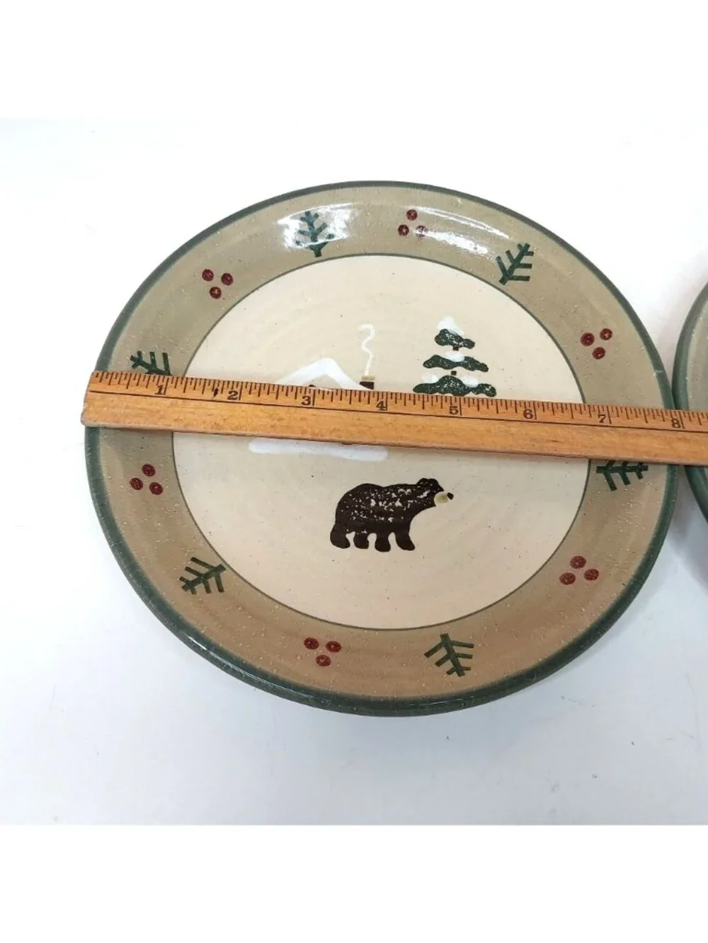 Sonoma Lodge Bear & Moose Stoneware Salad Plates Set Of 2 8
